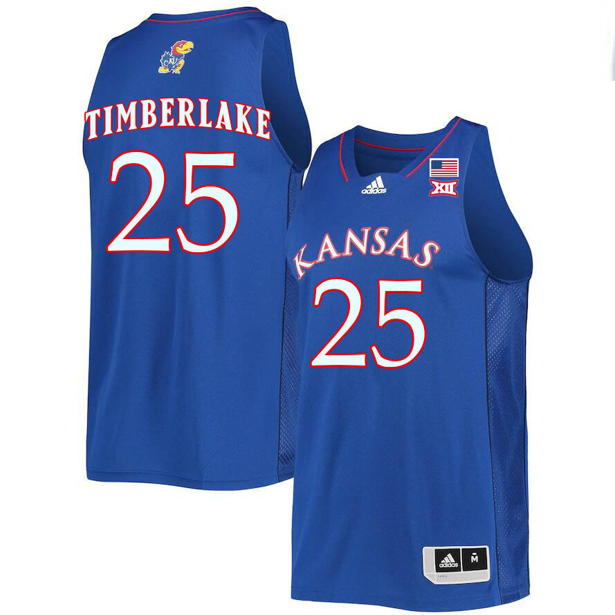 Men #25 Nicolas Timberlake Kansas Jayhawks College Basketball Jerseys Stitched Sale-Royal